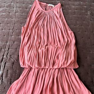 Sleeveless racer top mini gathered tunic